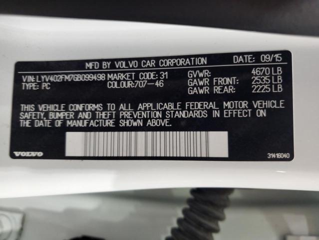 2016 VOLVO S60 PLATIN LYV402FM7GB099498