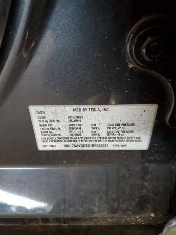 2024 TESLA MODEL Y 7SAYGDED1RF052031