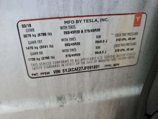 2018 TESLA MODEL X - 5YJXCAE27JF091891