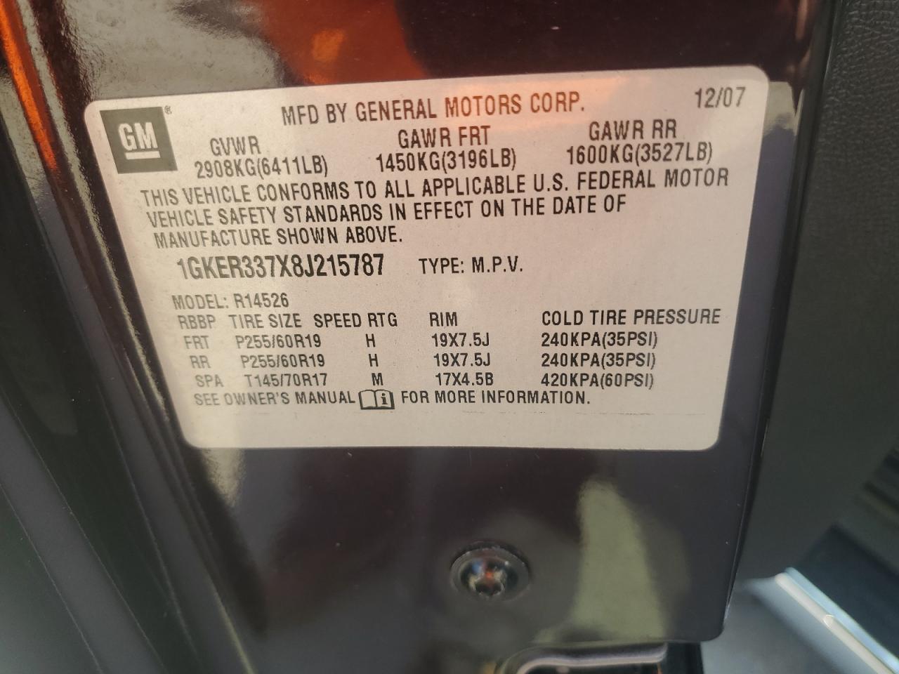 Lot #3271612338 2008 GMC ACADIA SLT