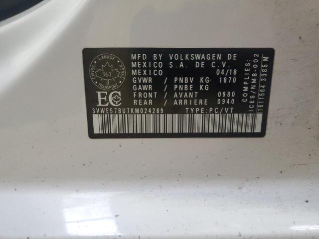 2019 VOLKSWAGEN JETTA SEL 3VWE57BU7KM024289