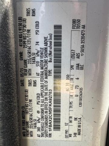 2015 FORD TRANSIT T- 1FBAX2CM5FKA92783