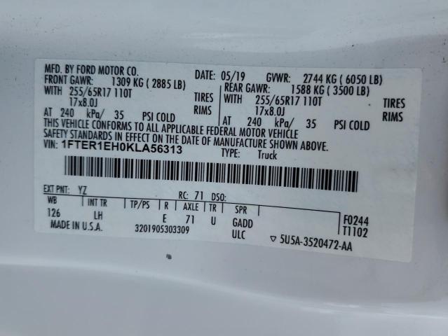 2019 FORD RANGER XL #3304615450