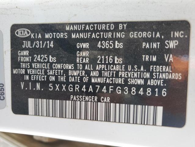 2015 KIA OPTIMA SX 5XXGR4A74FG384816