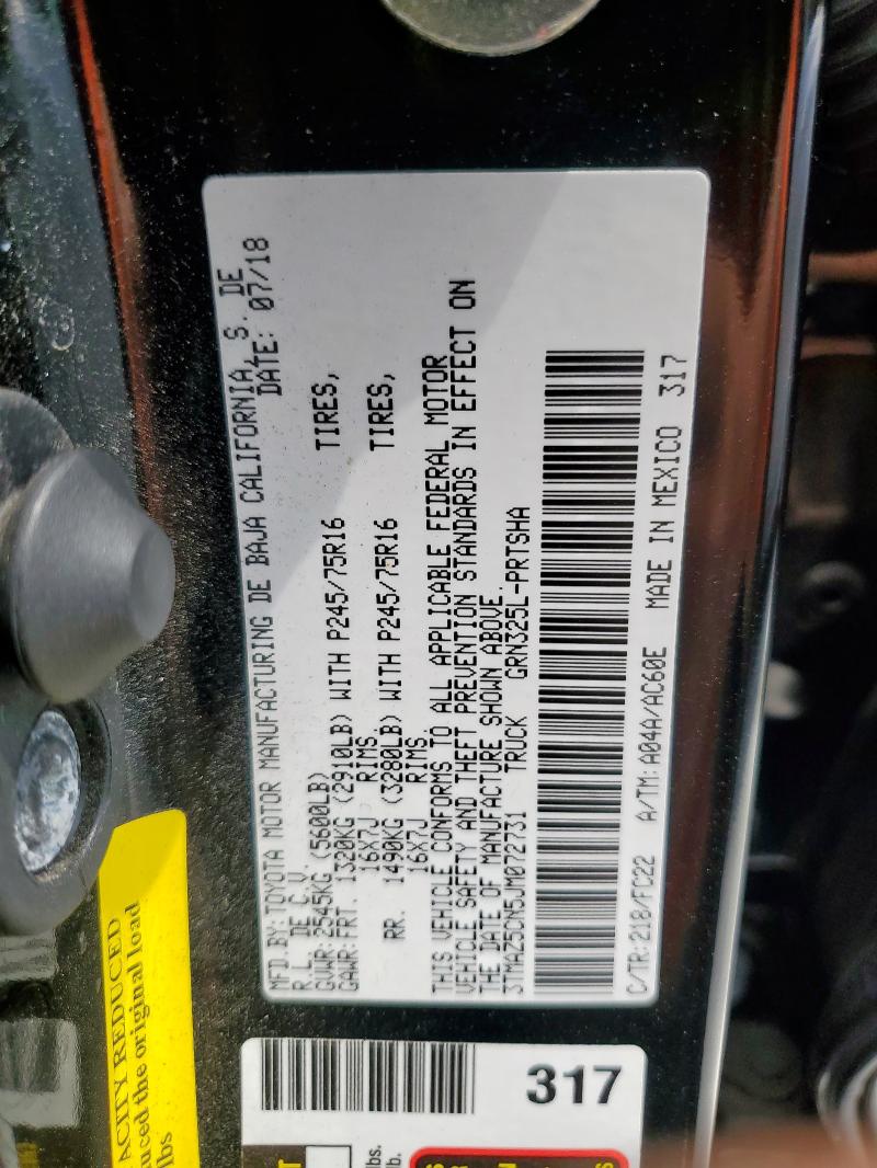 2018 TOYOTA TACOMA DOU - 3TMAZ5CN5JM072731