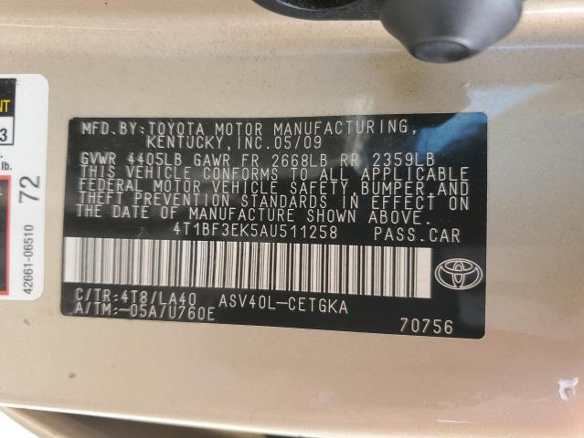2010 TOYOTA CAMRY BASE #3305304387