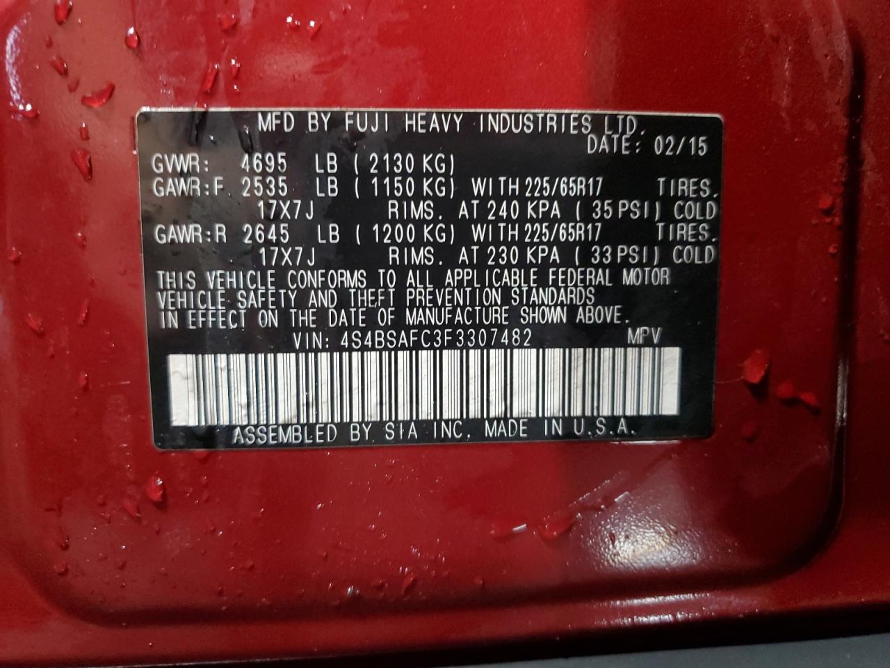 SUBARU OUTBACK 2.5I PREMIUM