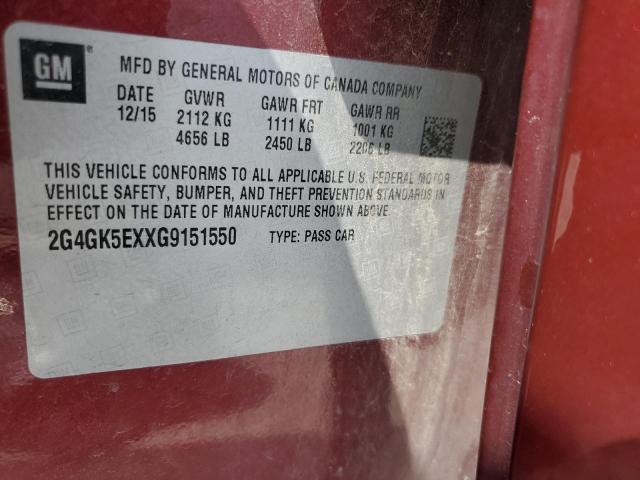 2016 BUICK REGAL 2G4GK5EXXG9151550