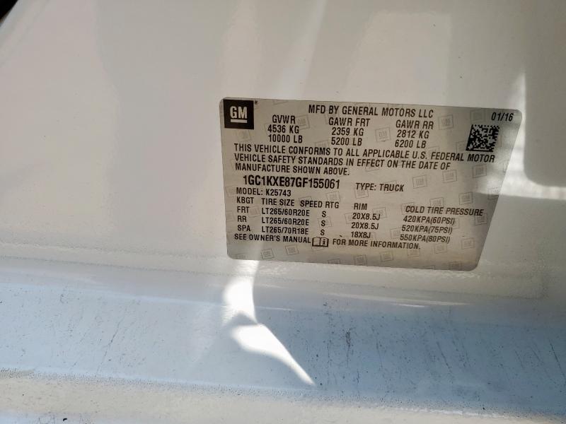 2016 CHEVROLET SILVERADO - 1GC1KXE87GF155061