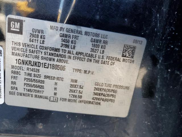 2014 CHEVROLET TRAVERSE LTZ - 1GNKRJKD1EJ180506