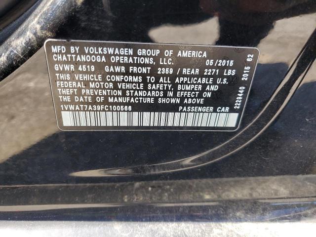 2015 VOLKSWAGEN PASSAT S 1VWAT7A39FC100566