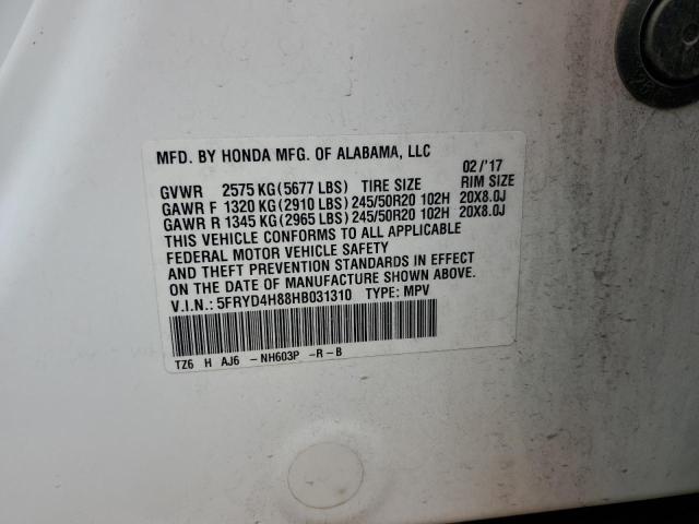 2017 ACURA MDX ADVANCE 5FRYD4H88HB031310