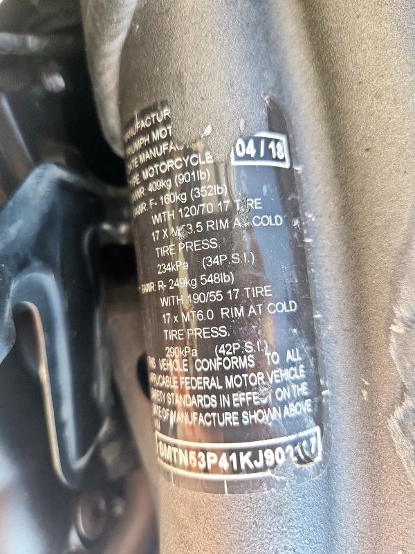 2019 TRIUMPH MOTORCYCLE SPEED TRIP SMTN53P41KJ902107