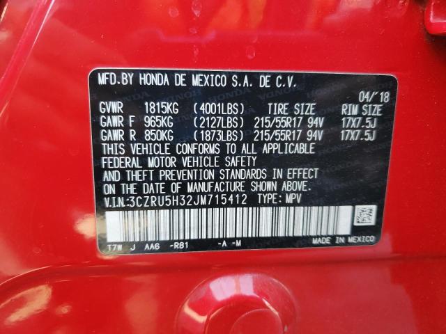 2018 HONDA HR-V LX 3CZRU5H32JM715412