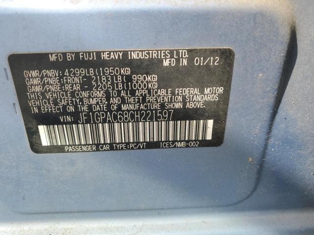 2012 SUBARU IMPREZA PR - JF1GPAC68CH221597