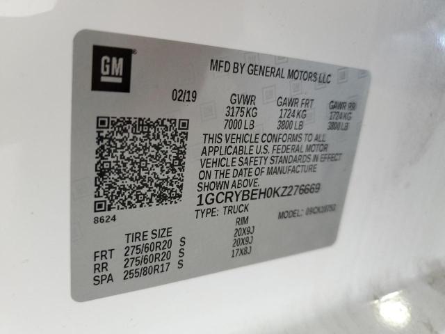 2019 CHEVROLET SILVERADO - 1GCRYBEH0KZ276669