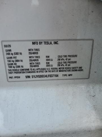 2020 TESLA MODEL Y 5YJYGDEE4LF037164