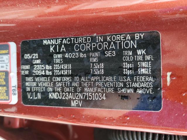 2022 KIA SOUL LX KNDJ23AU2N7151034