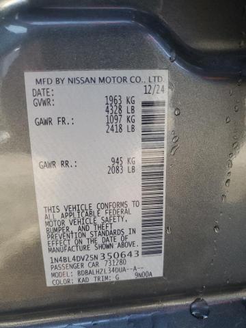 2025 NISSAN ALTIMA SV 1N4BL4DV2SN350643