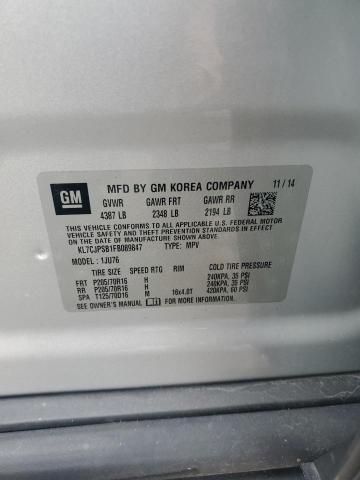 2015 CHEVROLET TRAX 1LS KL7CJPSB1FB089847