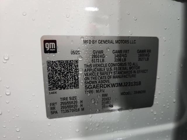 2021 BUICK ENCLAVE AV 5GAERDKW3MJ231318
