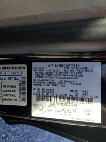 2019 FORD FUSION SEL 3FA6P0CDXKR193710