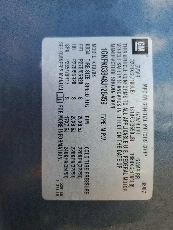 Lot #3268767404 2008 GMC YUKON DENA