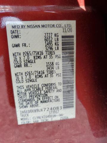 2020 NISSAN FRONTIER S #3281635391