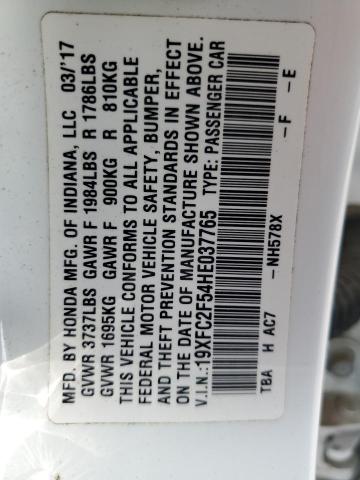 2017 HONDA CIVIC LX 19XFC2F54HE037765
