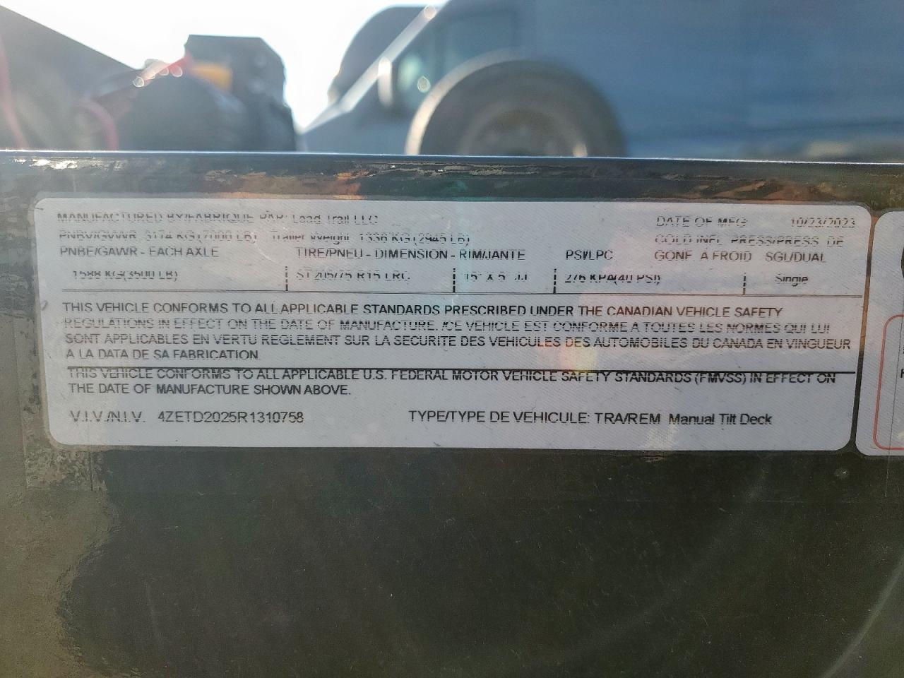 Lot #3274681819 2024 LOAD TRAIL UNKNOWN