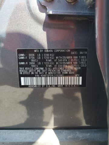 2020 SUBARU OUTBACK TO - 4S4BTGPD9L3102882