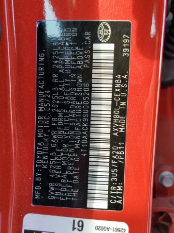 2025 TOYOTA CAMRY XSE 4T1DAACK9SU005206