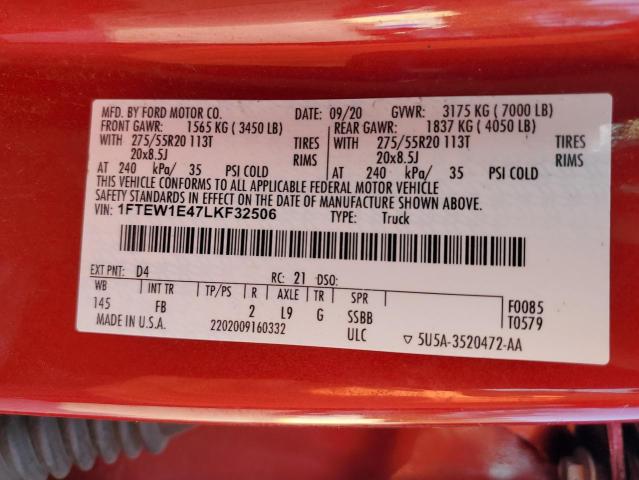 2020 FORD F150 SUPER 1FTEW1E47LKF32506