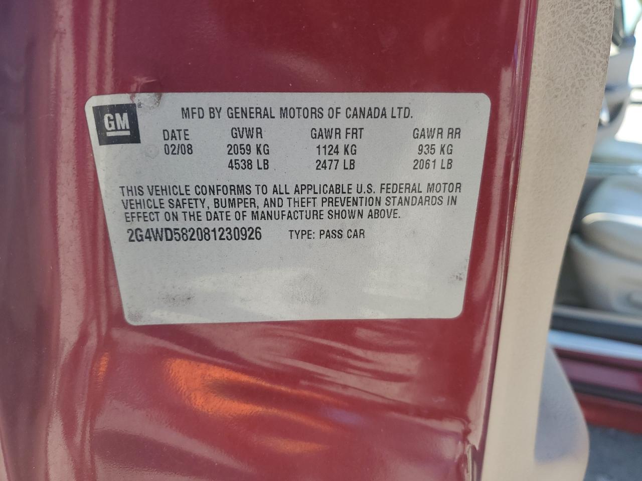 Lot #3254585169 2008 BUICK LACROSSE C