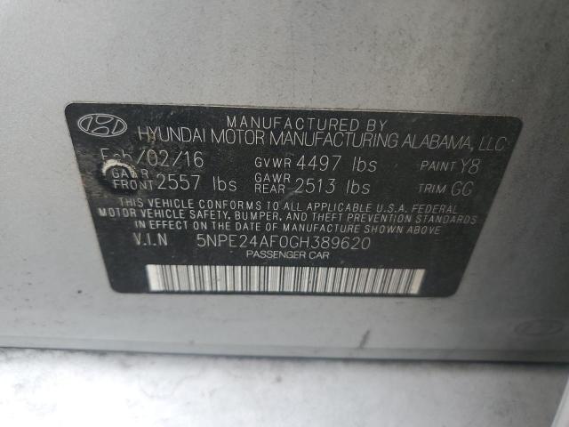 2016 HYUNDAI SONATA SE 5NPE24AF0GH389620