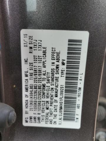 2015 HONDA CR-V EX 5J6RM4H51FL098251