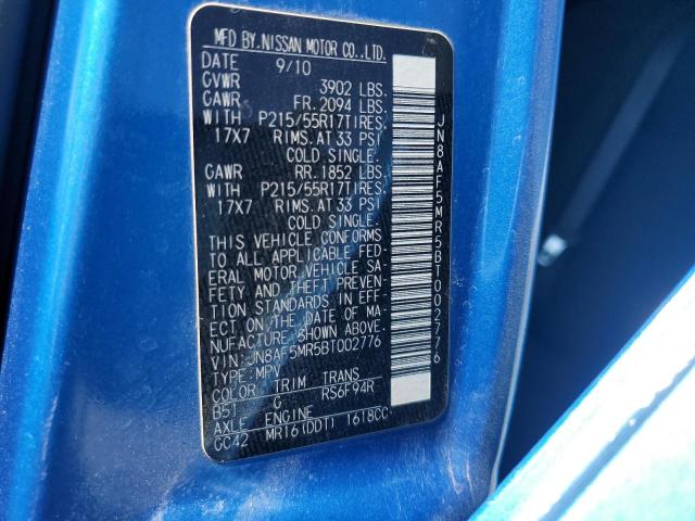 2011 NISSAN JUKE S #3261462248