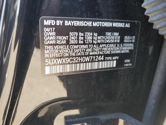 2017 BMW X3 XDRIVE2 5UXWX9C32H0W71244