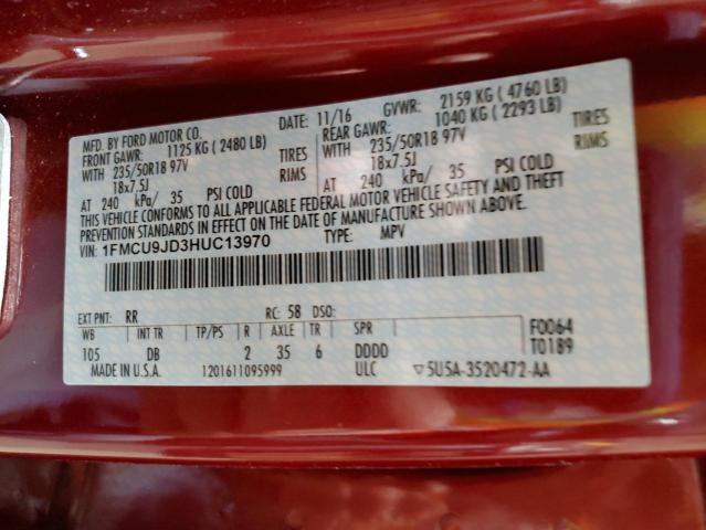 2017 FORD ESCAPE TIT 1FMCU9JD3HUC13970