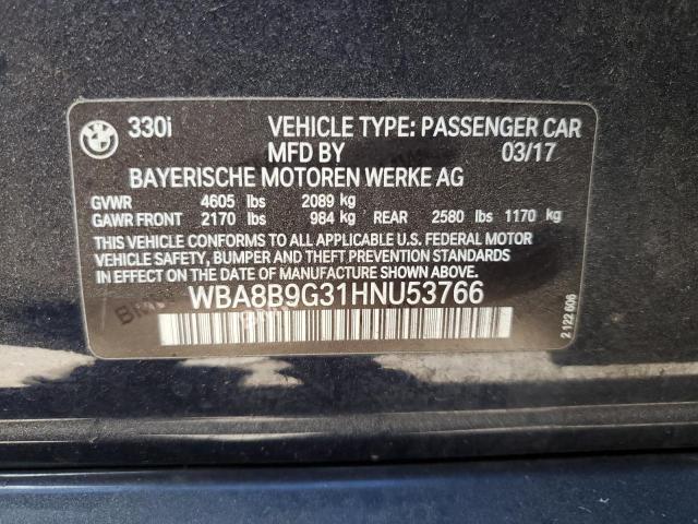 2017 BMW 330 I WBA8B9G31HNU53766
