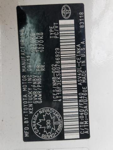 2011 TOYOTA CAMRY BASE - 4T1BF3EK5BU766929