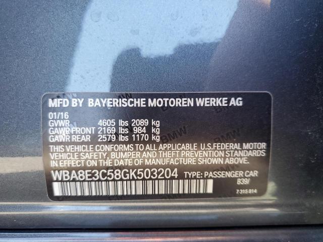 2016 BMW 328 XI SUL WBA8E3C58GK503204