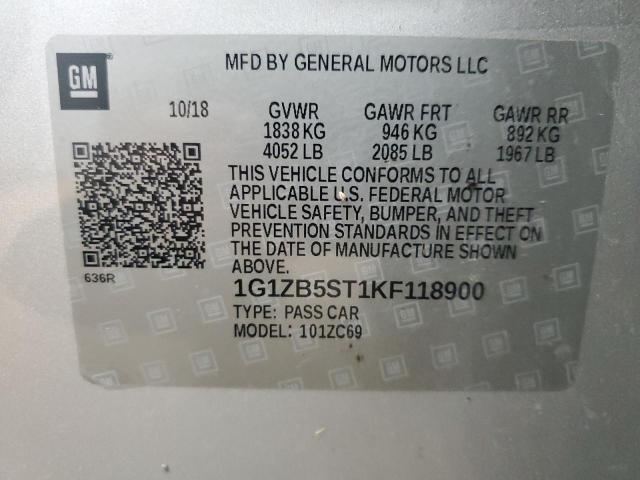 2019 CHEVROLET MALIBU LS - 1G1ZB5ST1KF118900