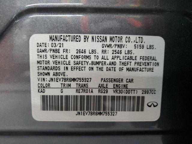 2021 INFINITI Q50 LUXE JN1EV7BR6MM755327