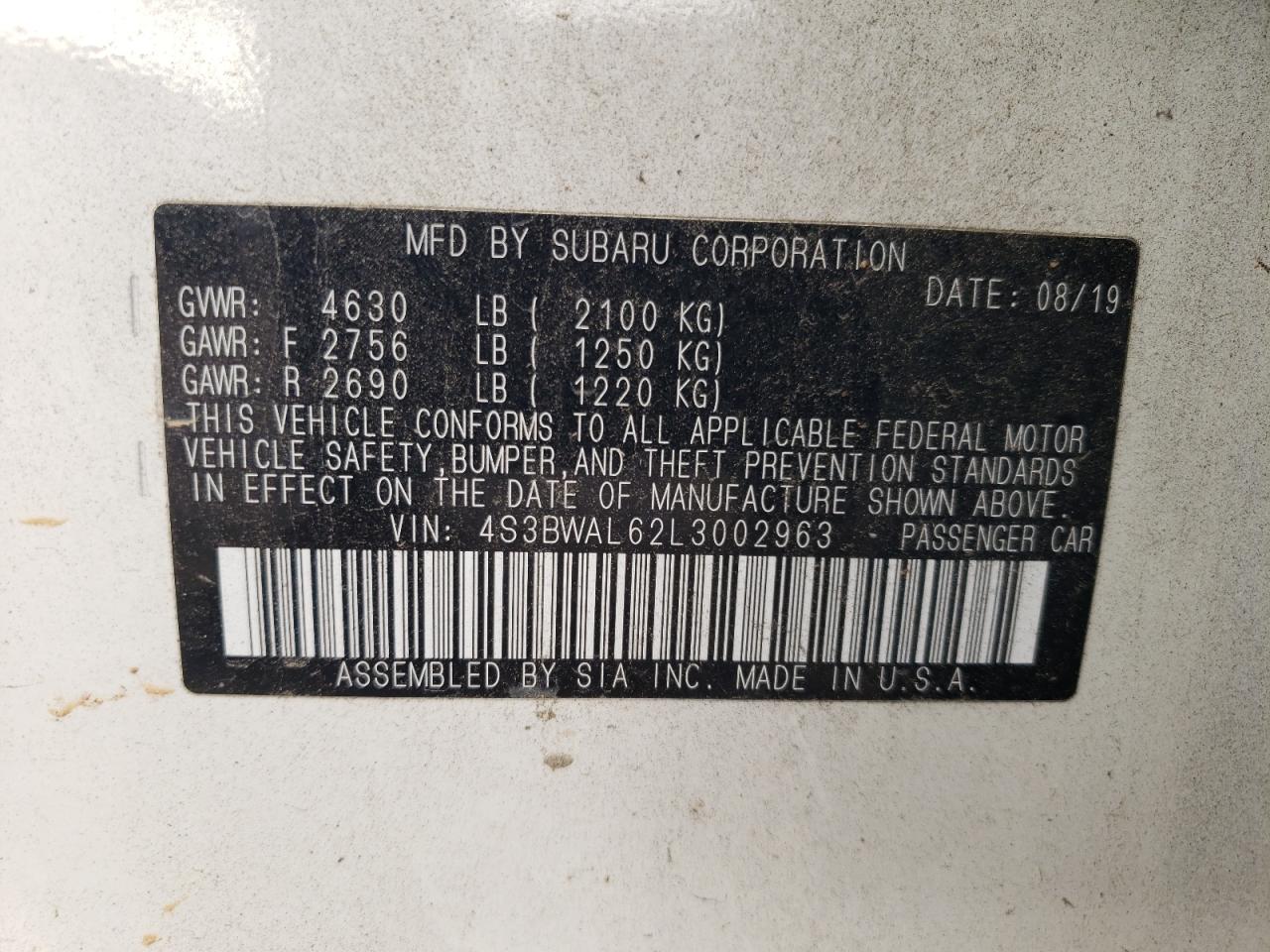 SUBARU LEGACY LIMITED