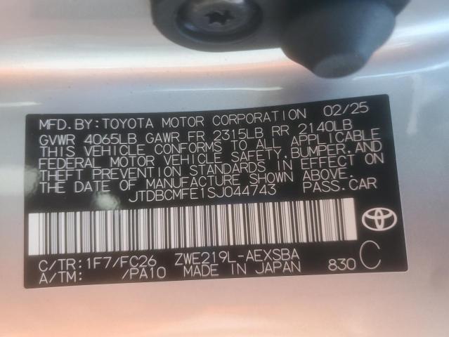 2025 TOYOTA COROLLA LE - JTDBCMFE1SJ044743