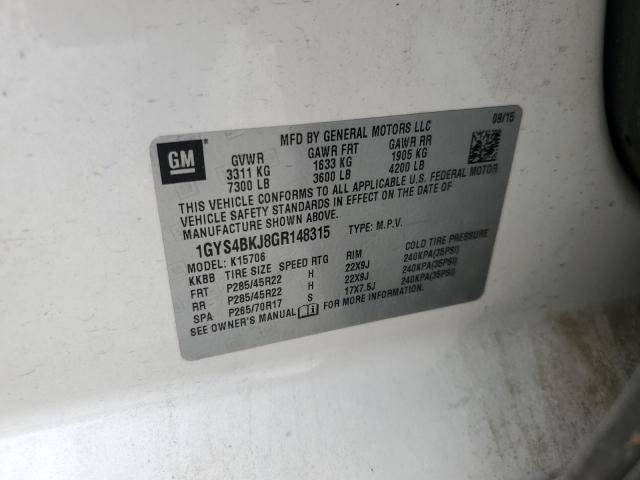 2016 CADILLAC ESCALADE L 1GYS4BKJ8GR148315