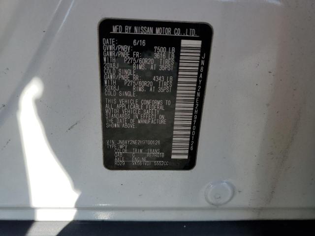 2017 NISSAN ARMADA PLA JN8AY2NE2H9700126