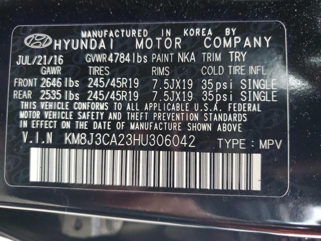 2017 HYUNDAI TUCSON LIM KM8J3CA23HU306042