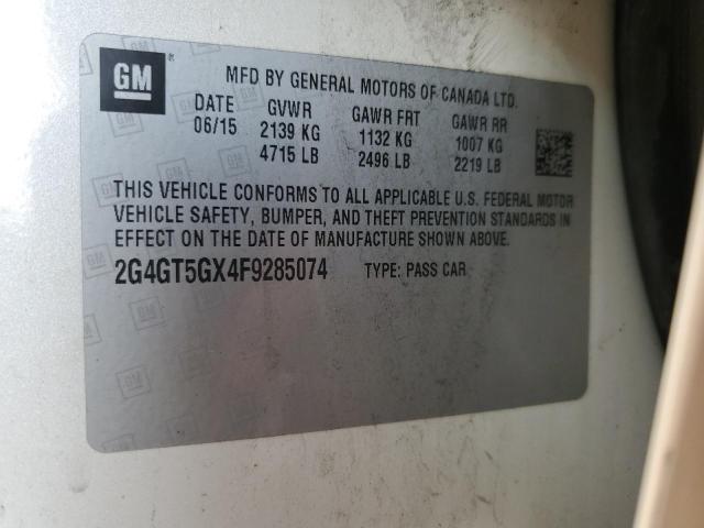 2015 BUICK REGAL GS 2G4GT5GX4F9285074